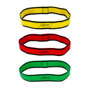 CanDo Fabric Loop Plus, 12" Long Single Loop Set of 3, Yellow, Red, Green