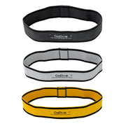 CanDo Fabric Loop Plus, 12" Long Single Loop Set of 3, Black, Silver, Gold