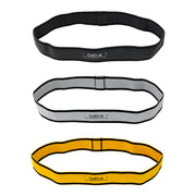CanDo Fabric Loop Plus, 18" Long Single Loop Set of 3, Black, Silver, Gold