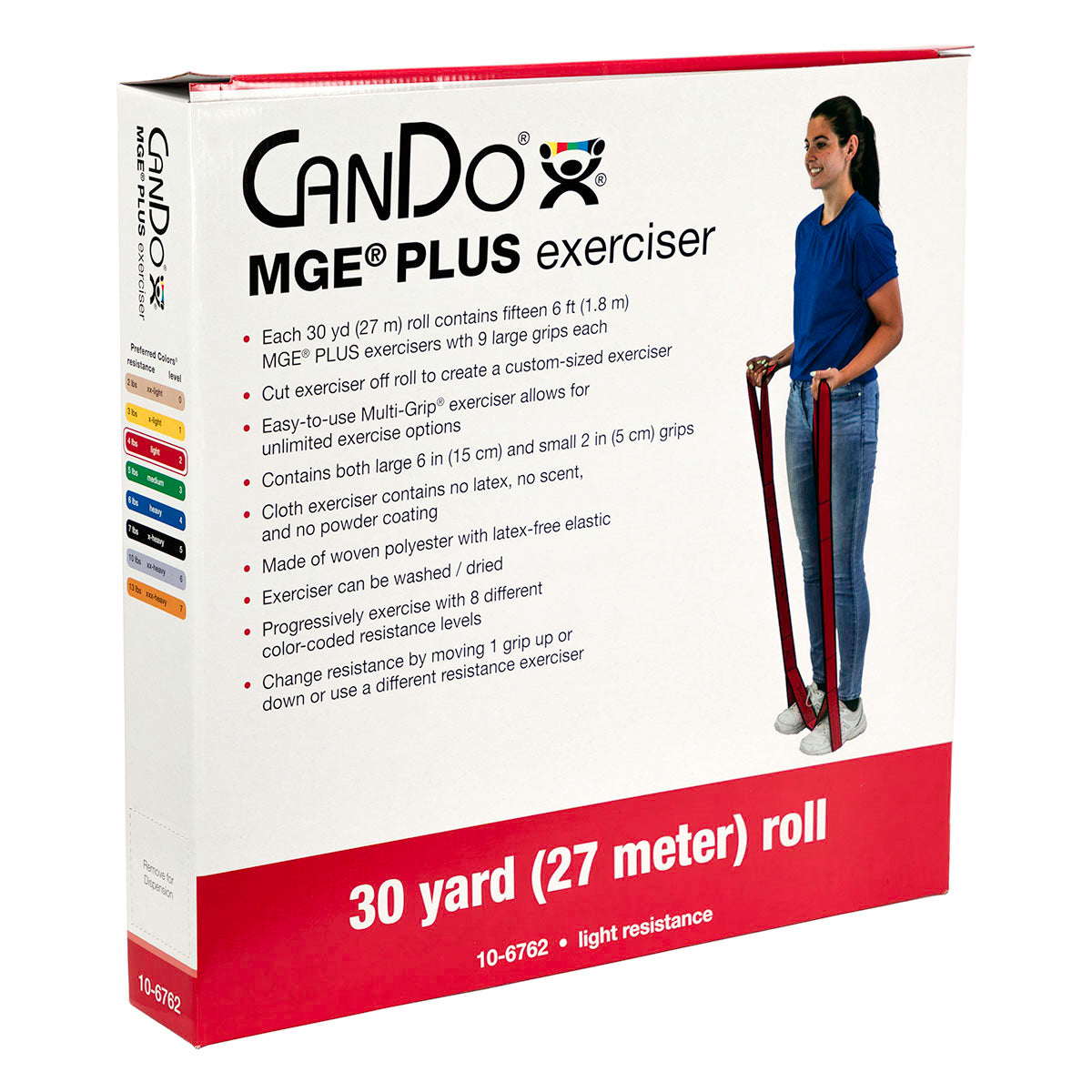 CanDo Multi-Grip Exerciser Plus, 30 Yard Roll, Red (Light)