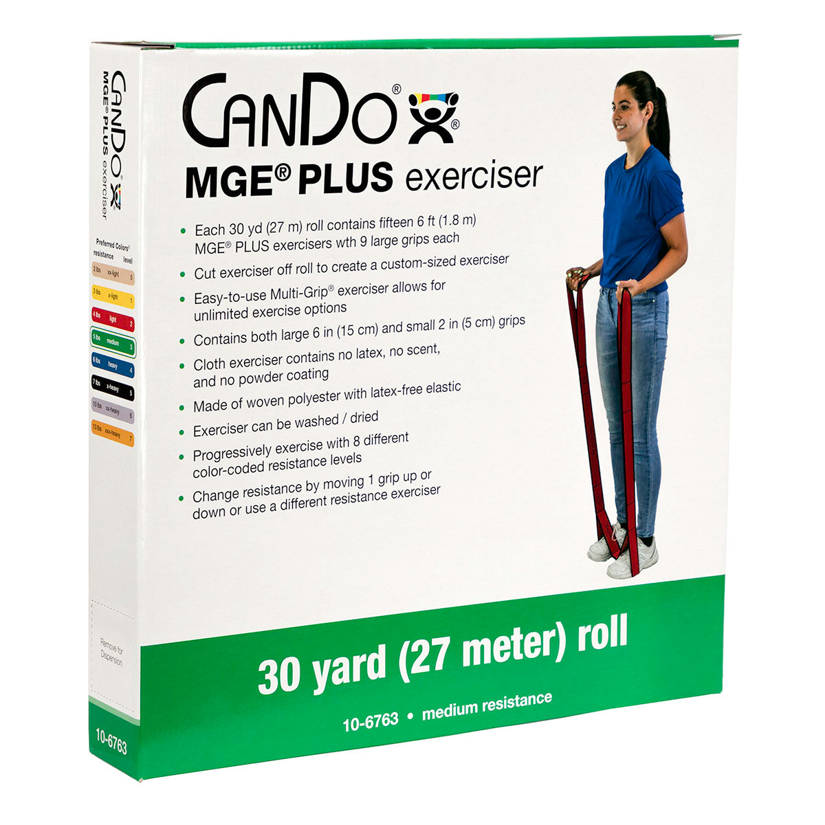 CanDo Multi-Grip Exerciser Plus, 30 Yard Roll, Green (Medium)