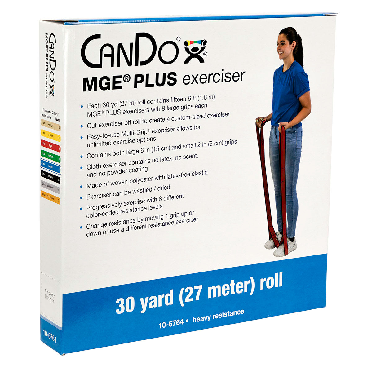 CanDo Multi-Grip Exerciser Plus, 30 Yard Roll, Blue (Heavy)