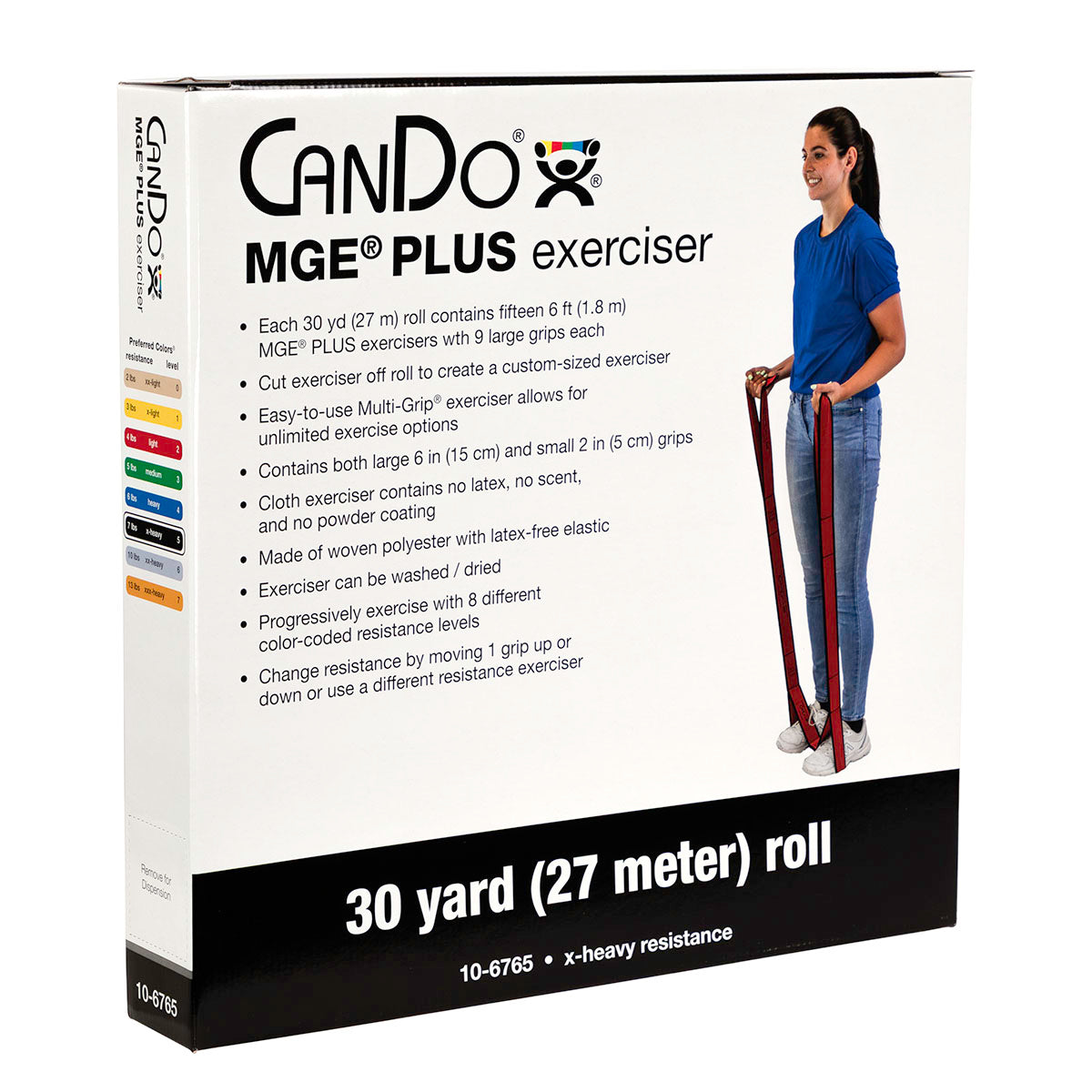 CanDo Multi-Grip Exerciser Plus, 30 Yard Roll, Black (X-Heavy)