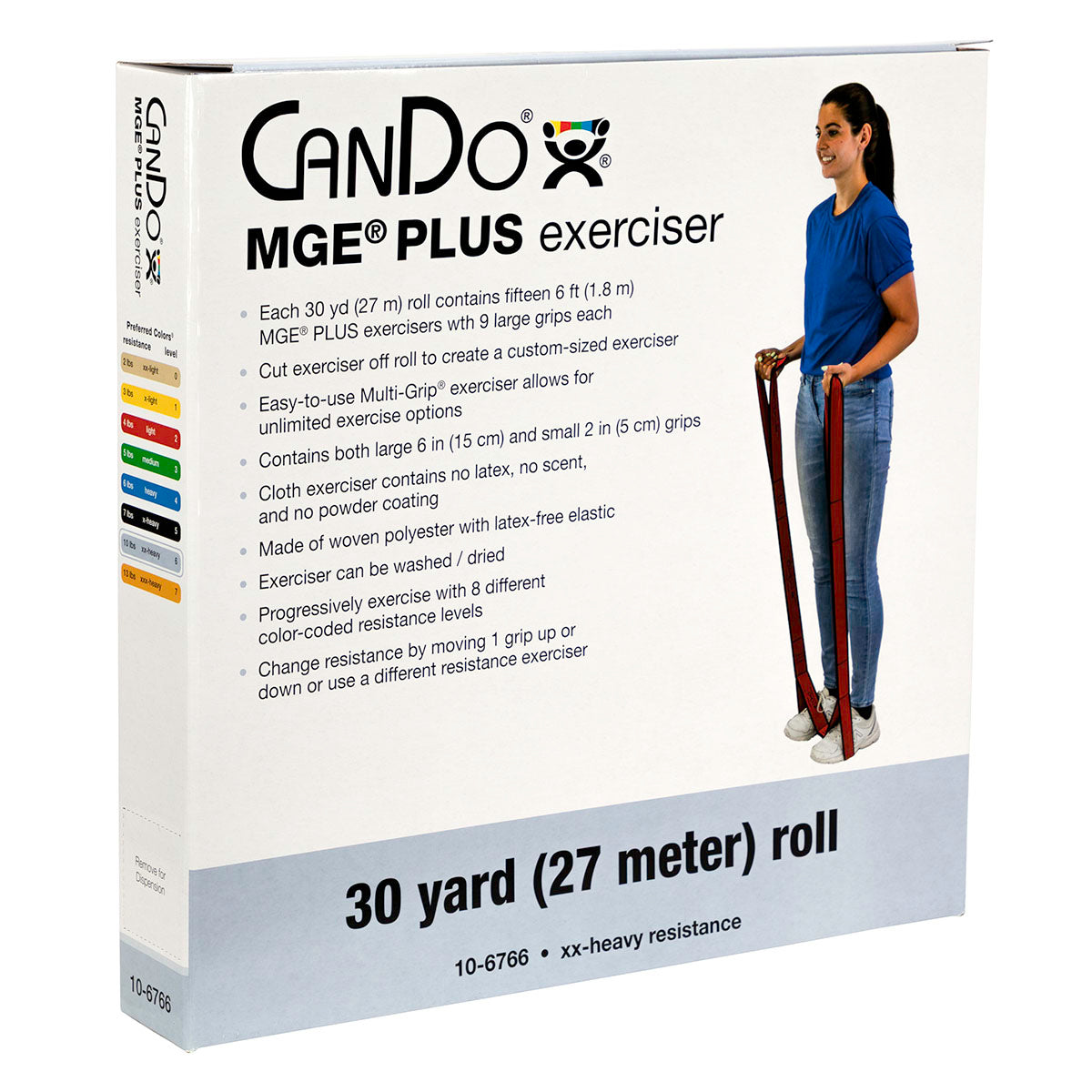 CanDo Multi-Grip Exerciser Plus, 30 Yard Roll, Silver (XX-Heavy)