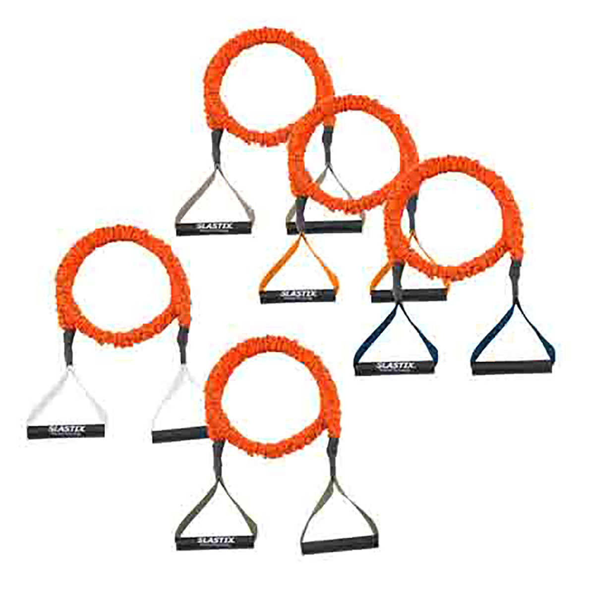 Stroops Slastix Toner with Plastic Handle, Orange, Set of 5 (Very Light through Very Heavy)