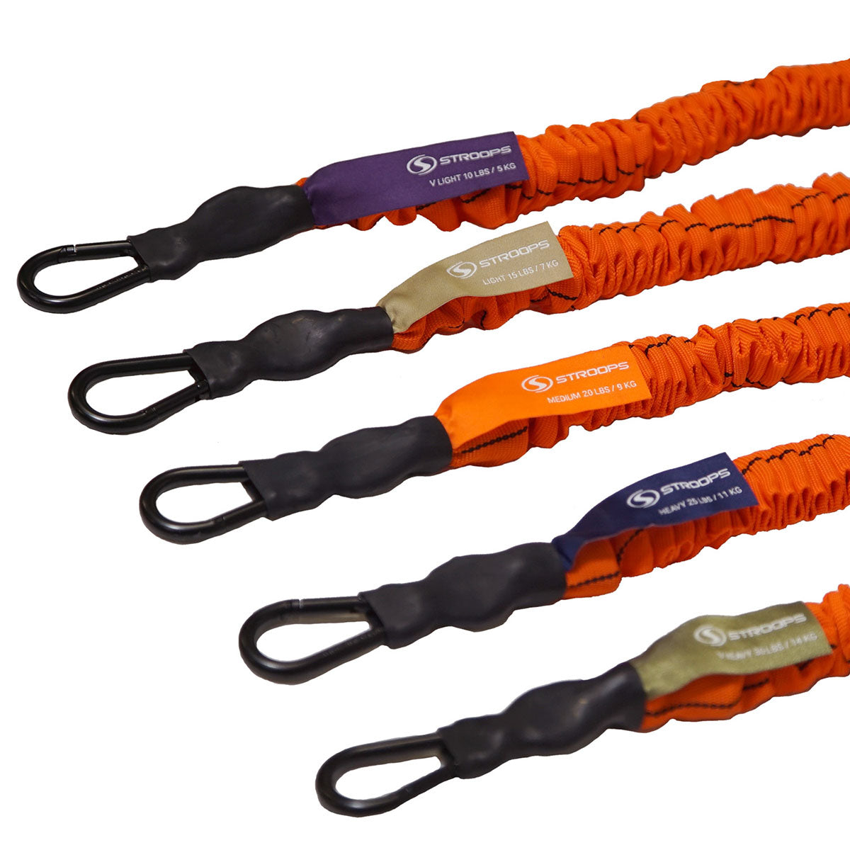 Stroops Slastix Resistance Band with Clips, Orange, 36", Heavy (25 lbs.)