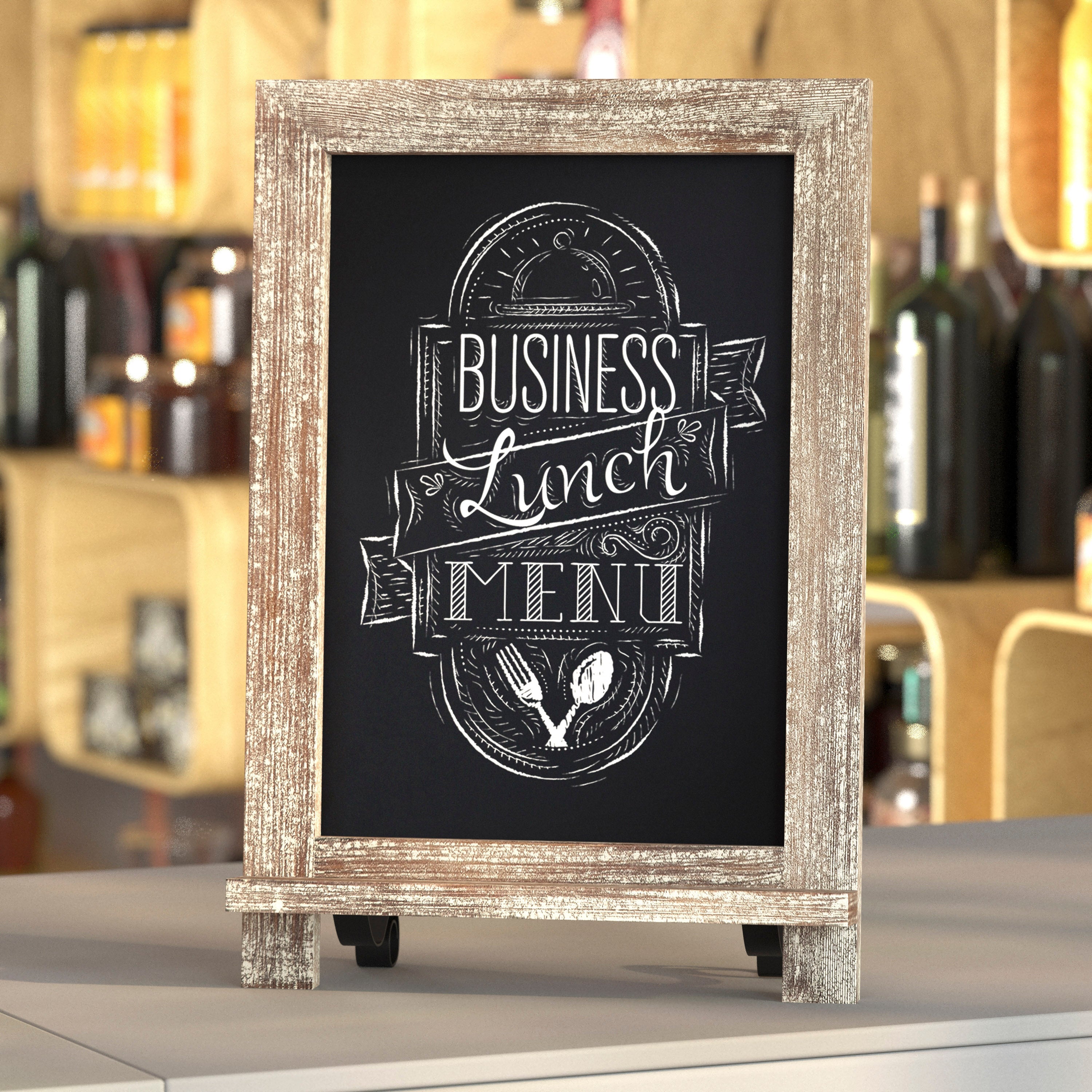 Canterbury 9.5" x 14" Weathered Tabletop Magnetic Chalkboards with Metal Scrolled Legs, Hanging Wall Chalkboards, Countertop Memo Boards, Set of 10