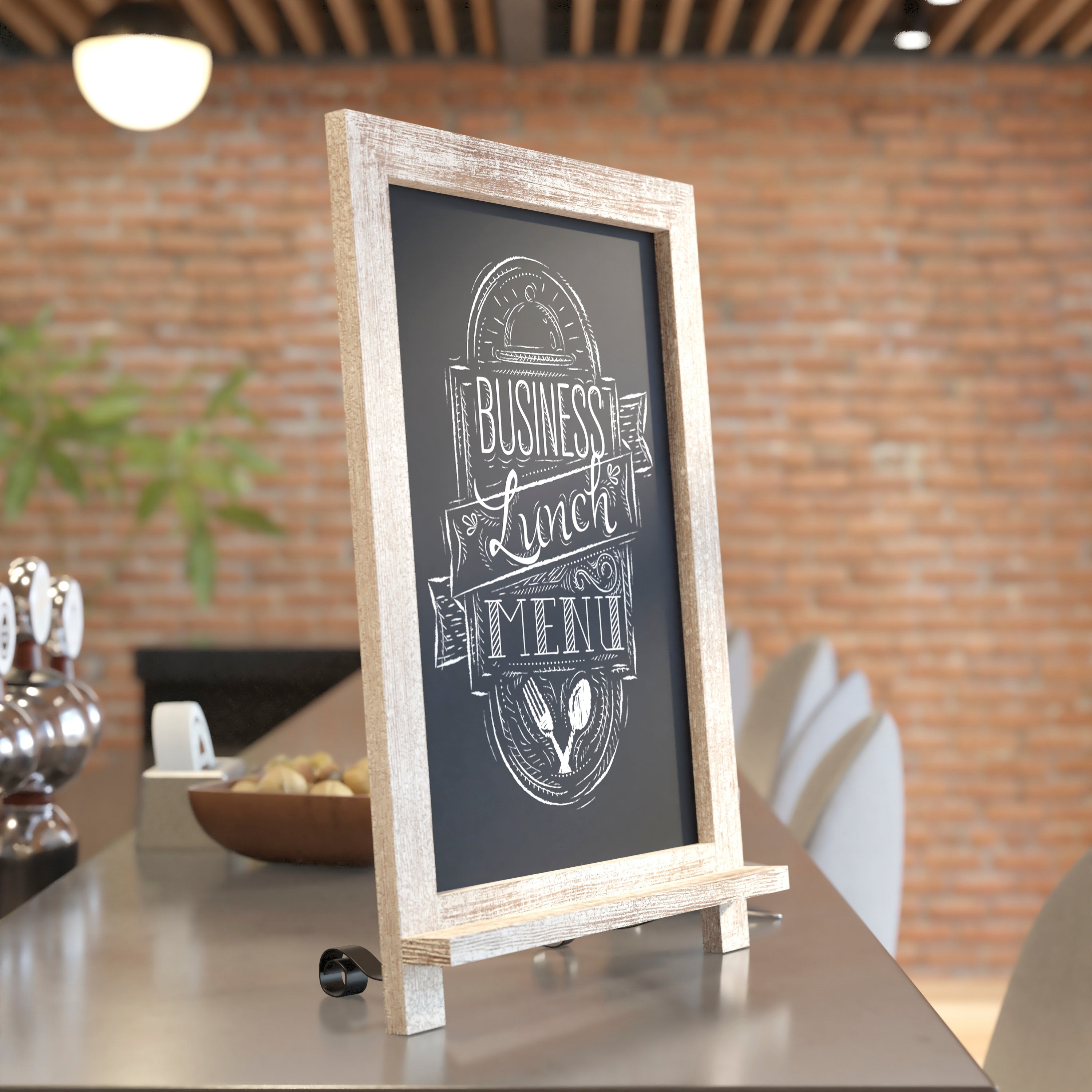 Canterbury 12" x 17" Weathered Tabletop Magnetic Chalkboards with Metal Scrolled Legs, Hanging Wall Chalkboards, Countertop Memo Boards, Set of 10