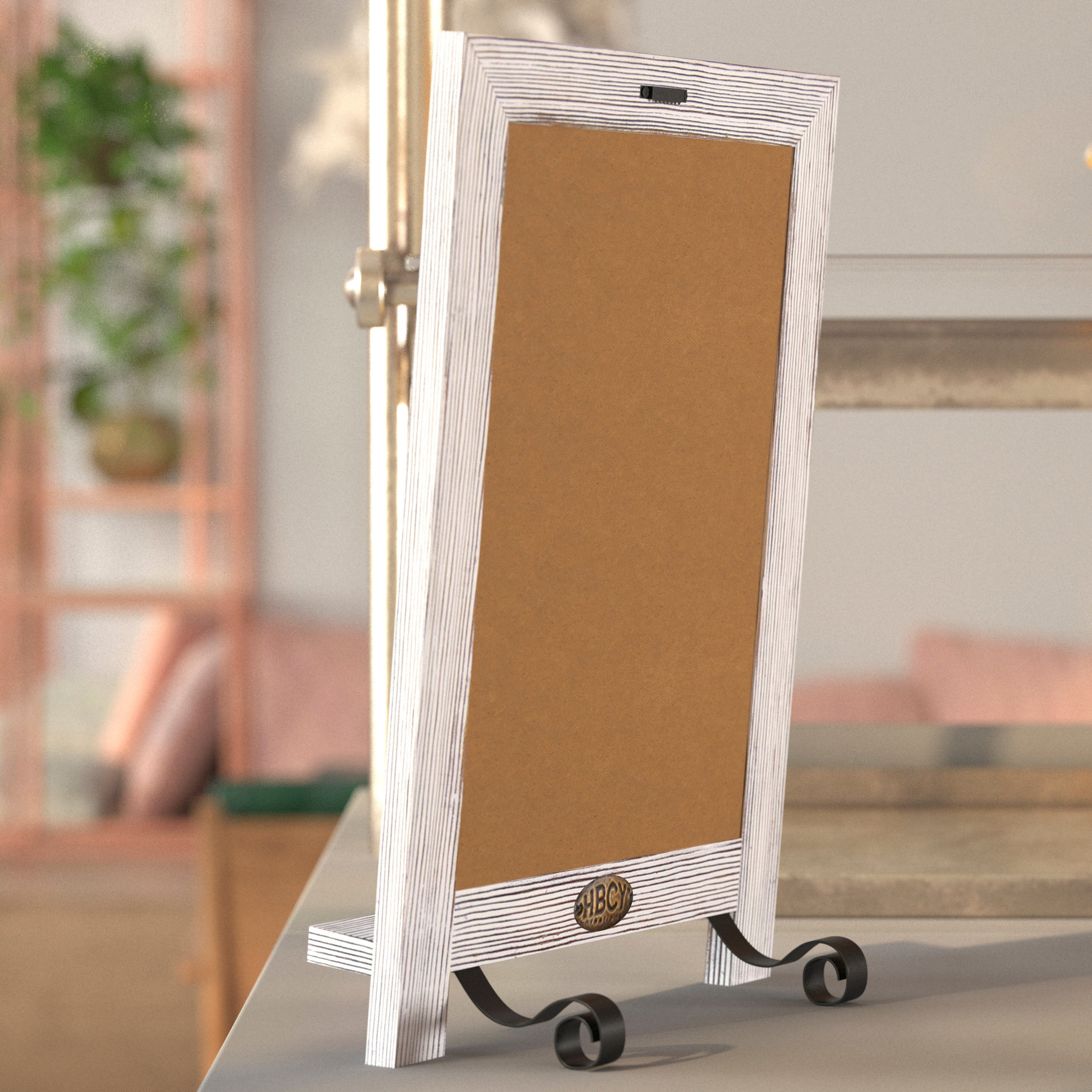 Canterbury 9.5" x 14" Whitewashed Tabletop Magnetic Chalkboards with Metal Scrolled Legs, Hanging Wall Chalkboards, Countertop Memo Boards, Set of 10