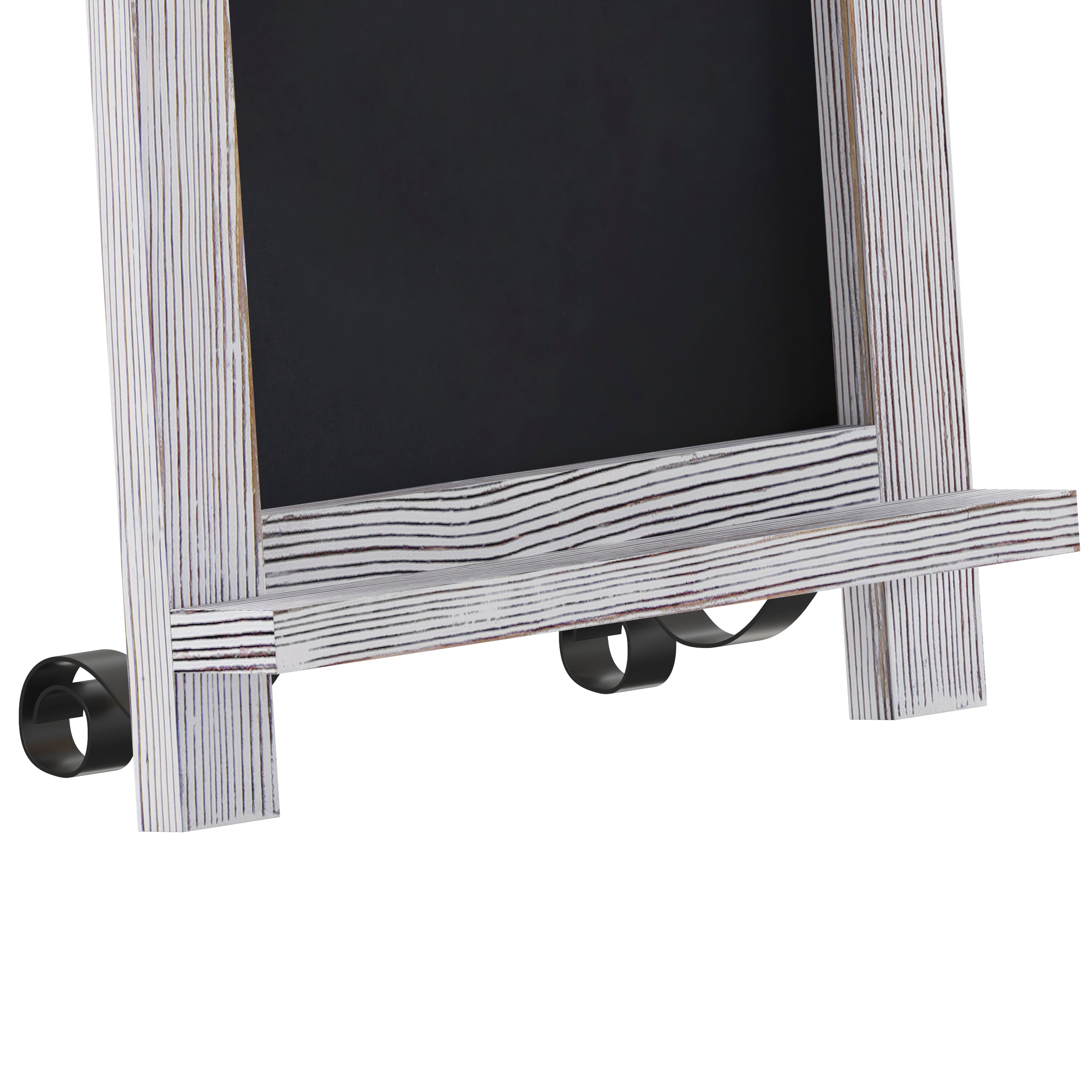 Canterbury 9.5" x 14" Whitewashed Tabletop Magnetic Chalkboards with Metal Scrolled Legs, Hanging Wall Chalkboards, Countertop Memo Boards, Set of 10