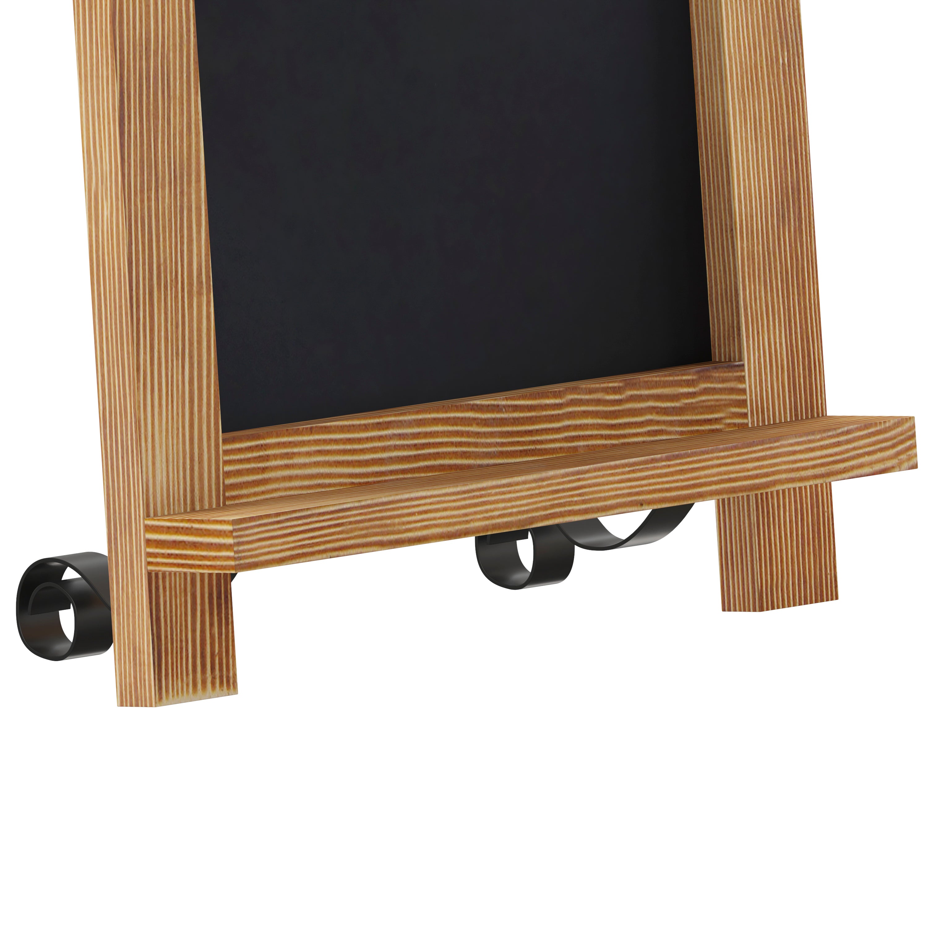 Canterbury 9.5" x 14" Torched Wood Tabletop Magnetic Chalkboards with Metal Scrolled Legs, Hanging Wall Chalkboards, Countertop Memo Boards, Set of 10
