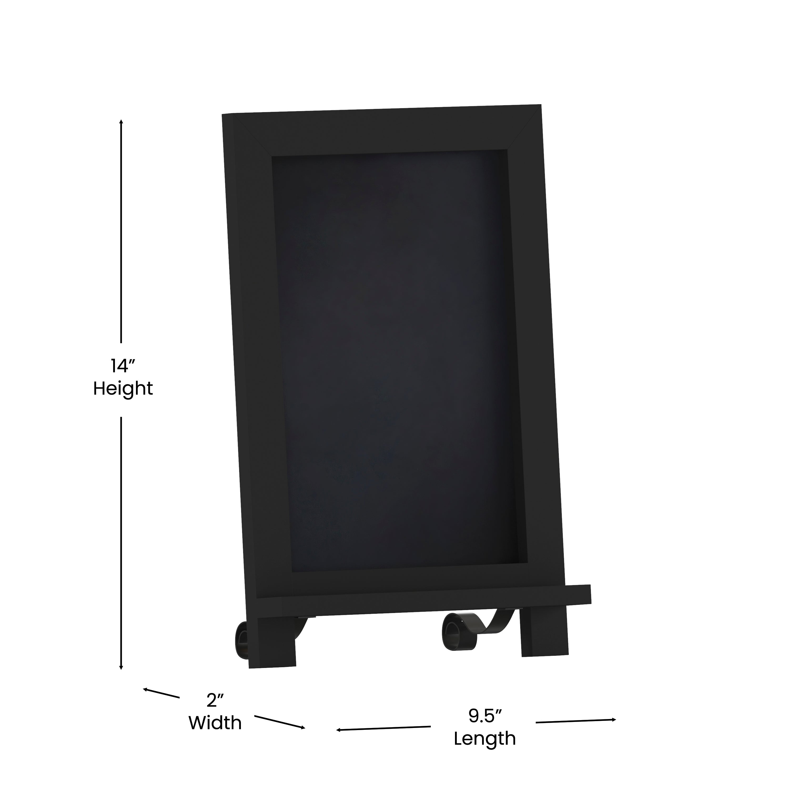 Canterbury 9.5" x 14" Black Tabletop Magnetic Chalkboards with Metal Scrolled Legs, Hanging Wall Chalkboards, Countertop Memo Boards, Set of 10
