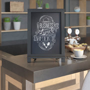 Canterbury 12" x 17" Black Tabletop Magnetic Chalkboards with Metal Scrolled Legs, Hanging Wall Chalkboards, Countertop Memo Boards, Set of 10