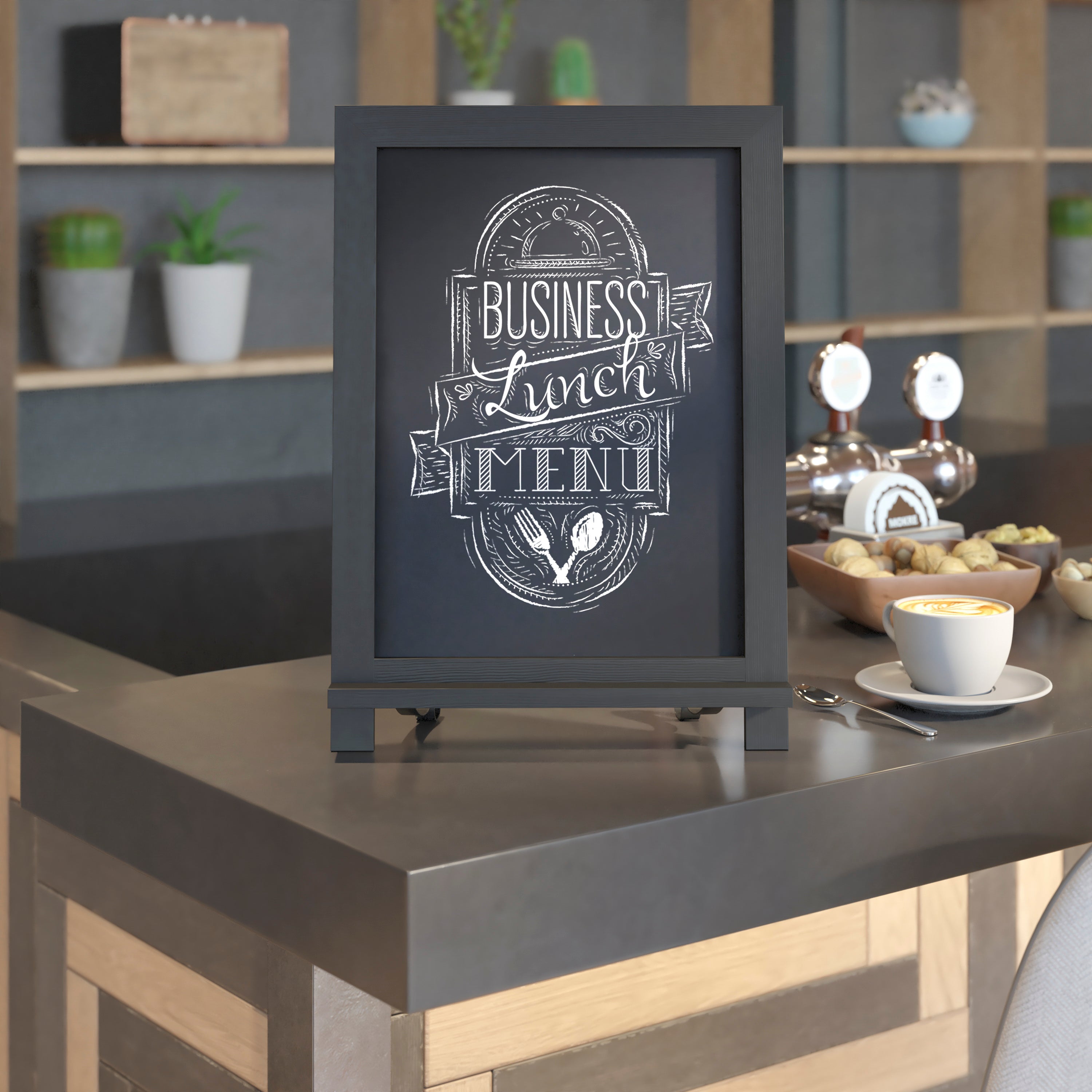 Canterbury 12" x 17" Black Tabletop Magnetic Chalkboards with Metal Scrolled Legs, Hanging Wall Chalkboards, Countertop Memo Boards, Set of 10