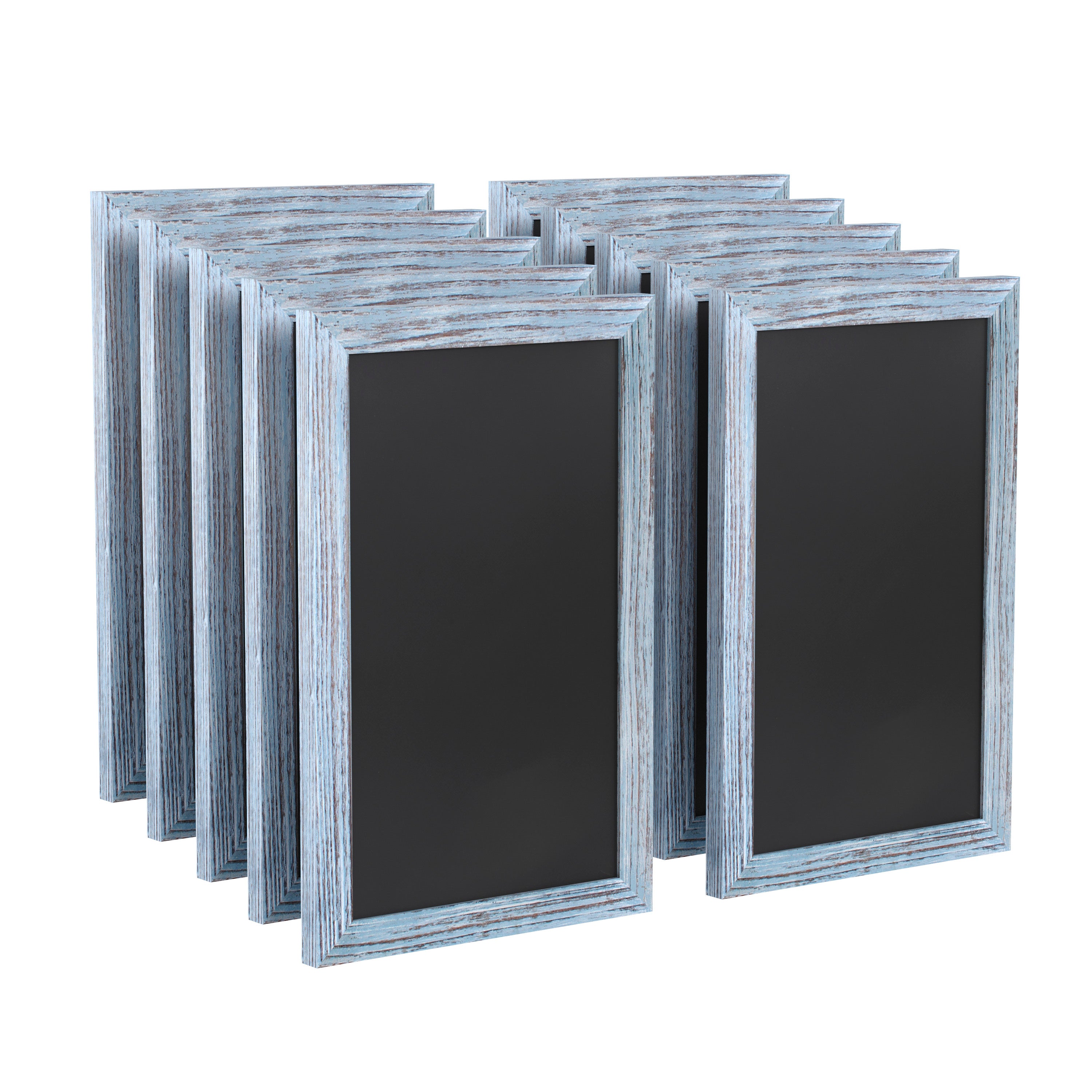 Canterbury 11" x 17" Rustic Blue Wall Mount Magnetic Chalkboard Sign, Hanging Wall Chalkboard Memo Board for Home, School, or Business, Set of 10