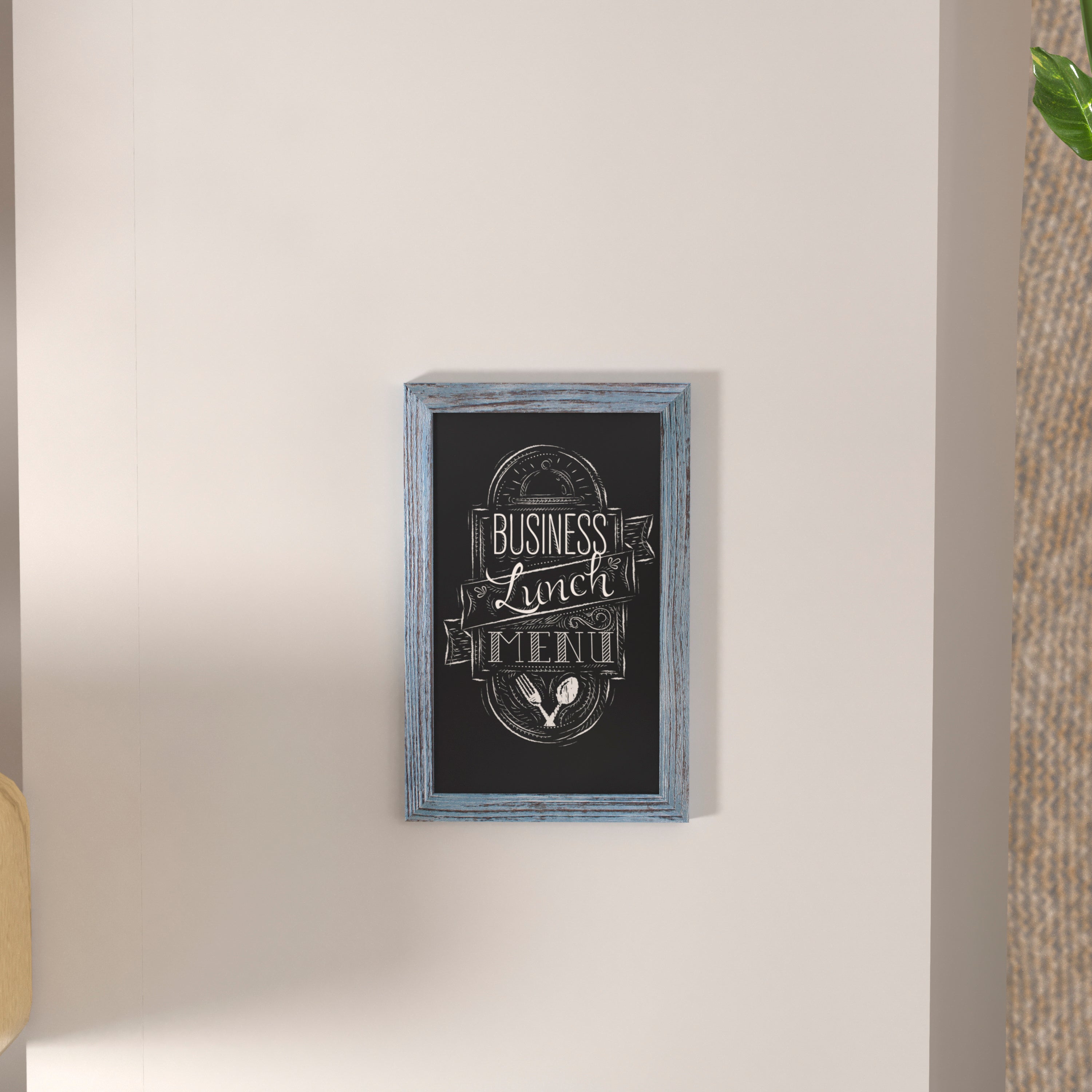 Canterbury 11" x 17" Rustic Blue Wall Mount Magnetic Chalkboard Sign, Hanging Wall Chalkboard Memo Board for Home, School, or Business, Set of 10