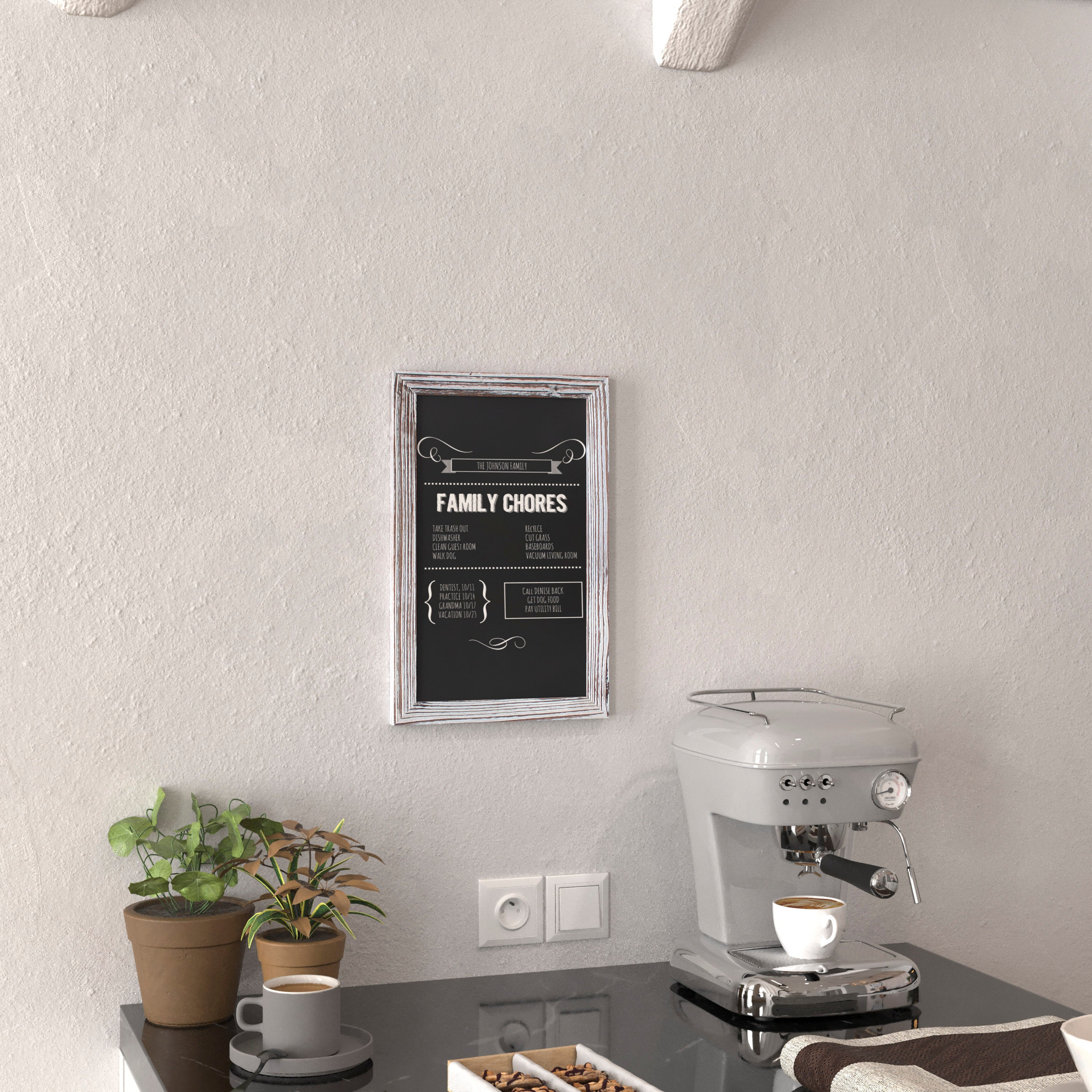 Canterbury 11" x 17" Whitewashed Wall Mount Magnetic Chalkboard Sign, Hanging Wall Chalkboard Memo Board for Home, School, or Business, Set of 10