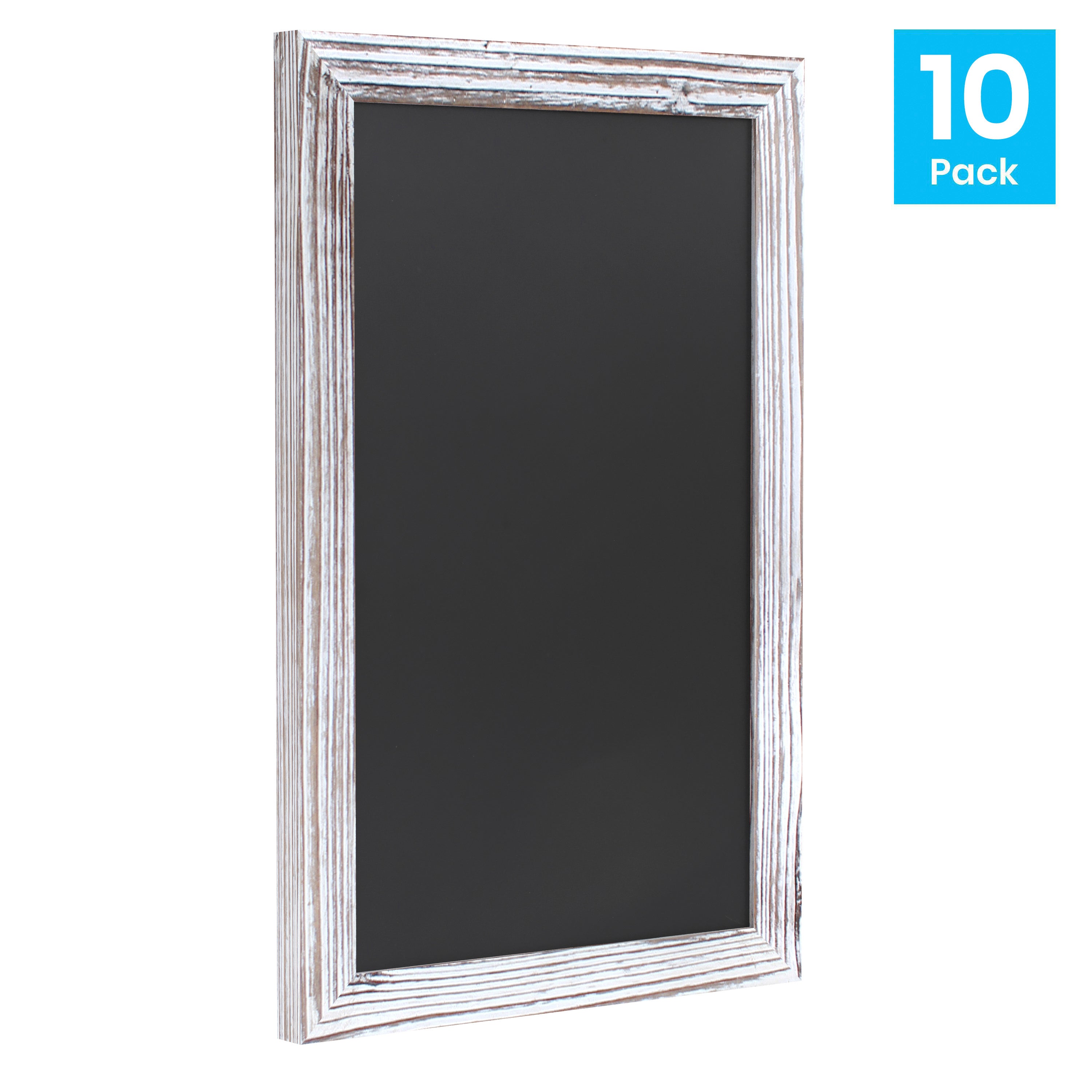 Canterbury 11" x 17" Whitewashed Wall Mount Magnetic Chalkboard Sign, Hanging Wall Chalkboard Memo Board for Home, School, or Business, Set of 10