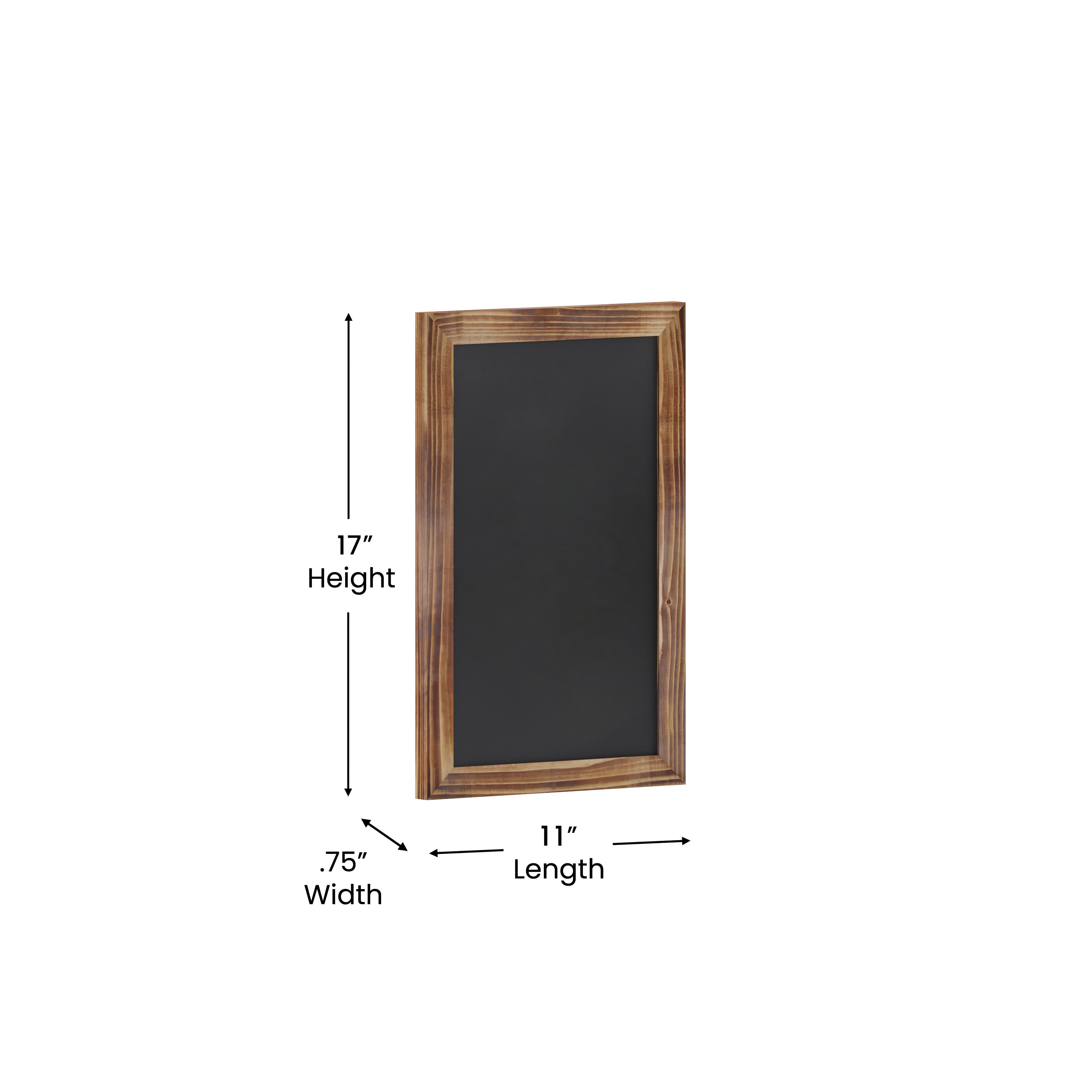 Canterbury 11" x 17" Torched Wood Wall Mount Magnetic Chalkboard Sign, Hanging Wall Chalkboard Memo Board for Home, School, or Business, Set of 10