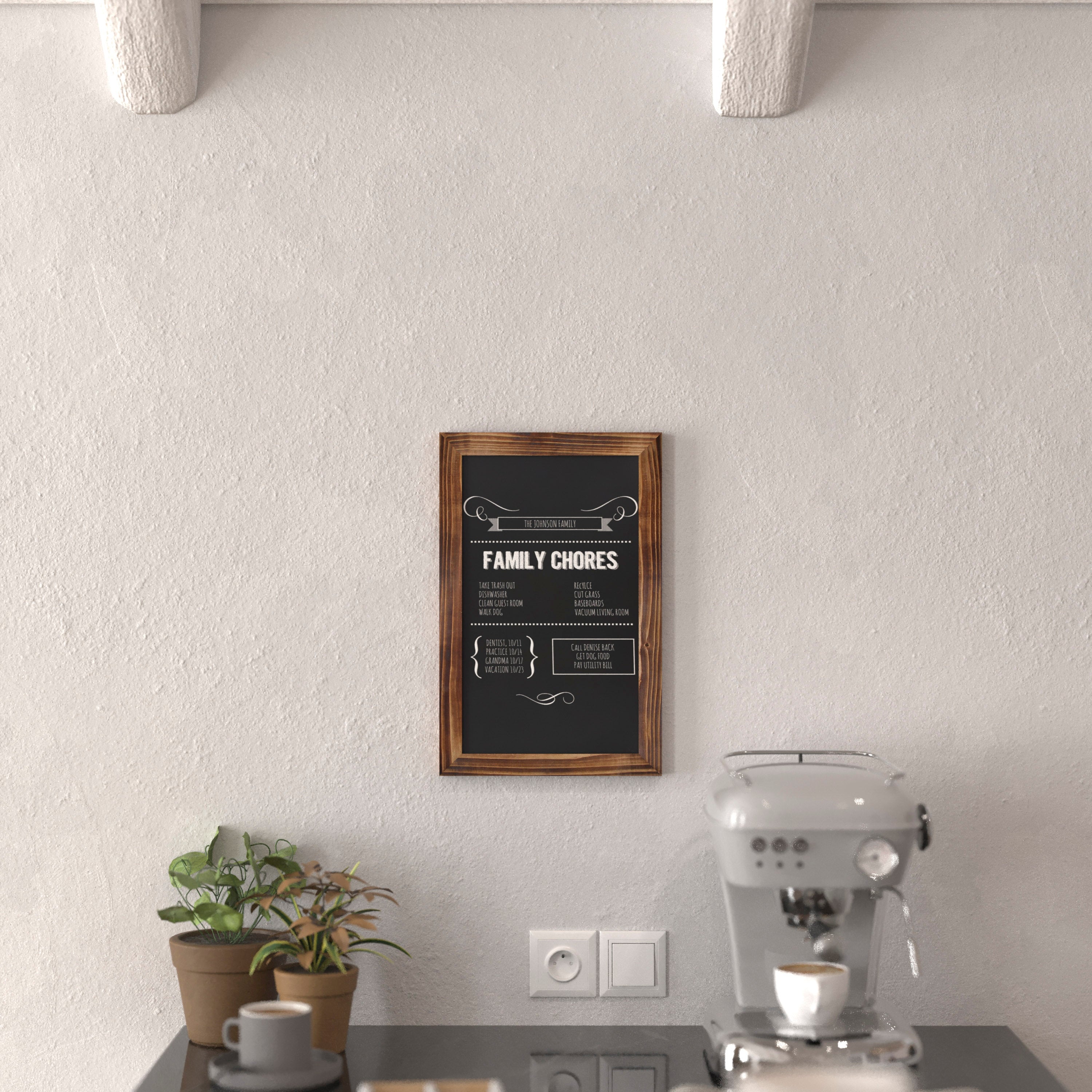 Canterbury 11" x 17" Torched Wood Wall Mount Magnetic Chalkboard Sign, Hanging Wall Chalkboard Memo Board for Home, School, or Business, Set of 10