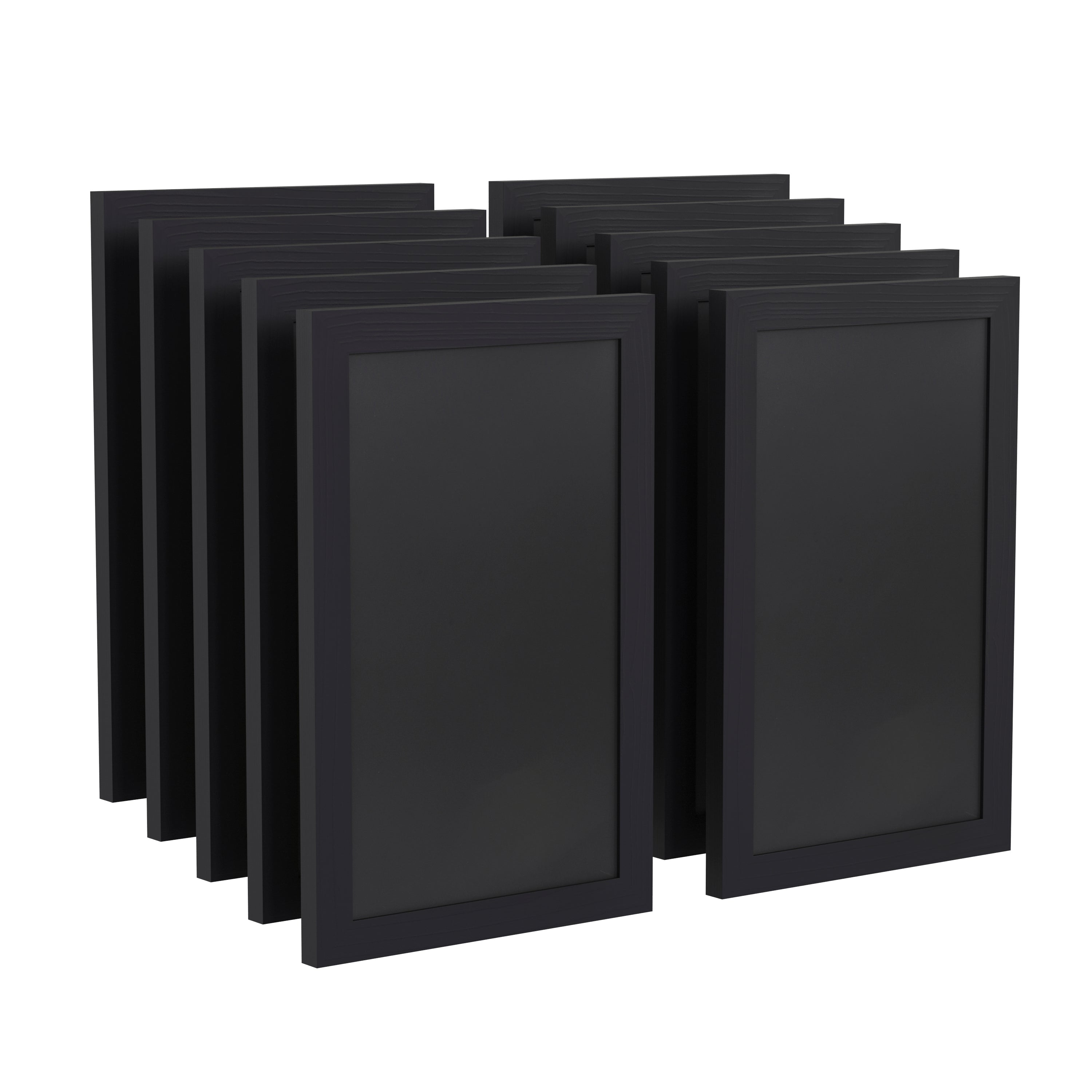 Canterbury 11" x 17" Black Wall Mount Magnetic Chalkboard Sign, Hanging Wall Chalkboard Memo Board for Home, School, or Business, Set of 10