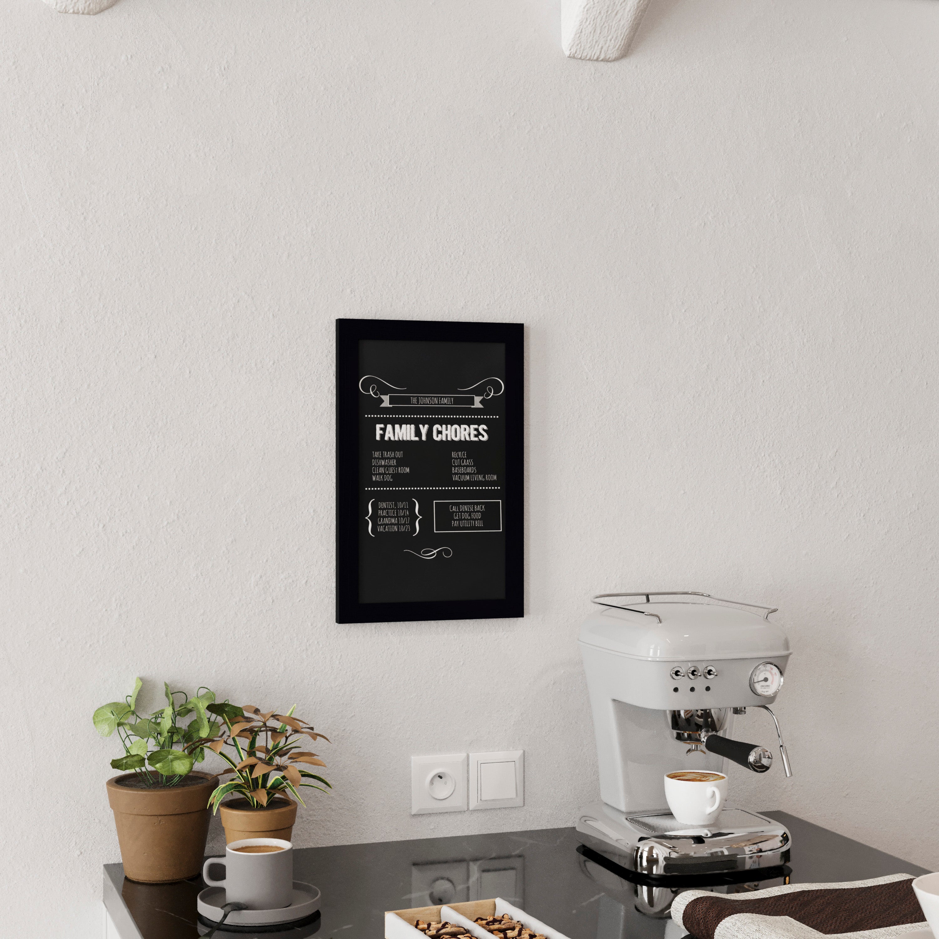 Canterbury 11" x 17" Black Wall Mount Magnetic Chalkboard Sign, Hanging Wall Chalkboard Memo Board for Home, School, or Business, Set of 10