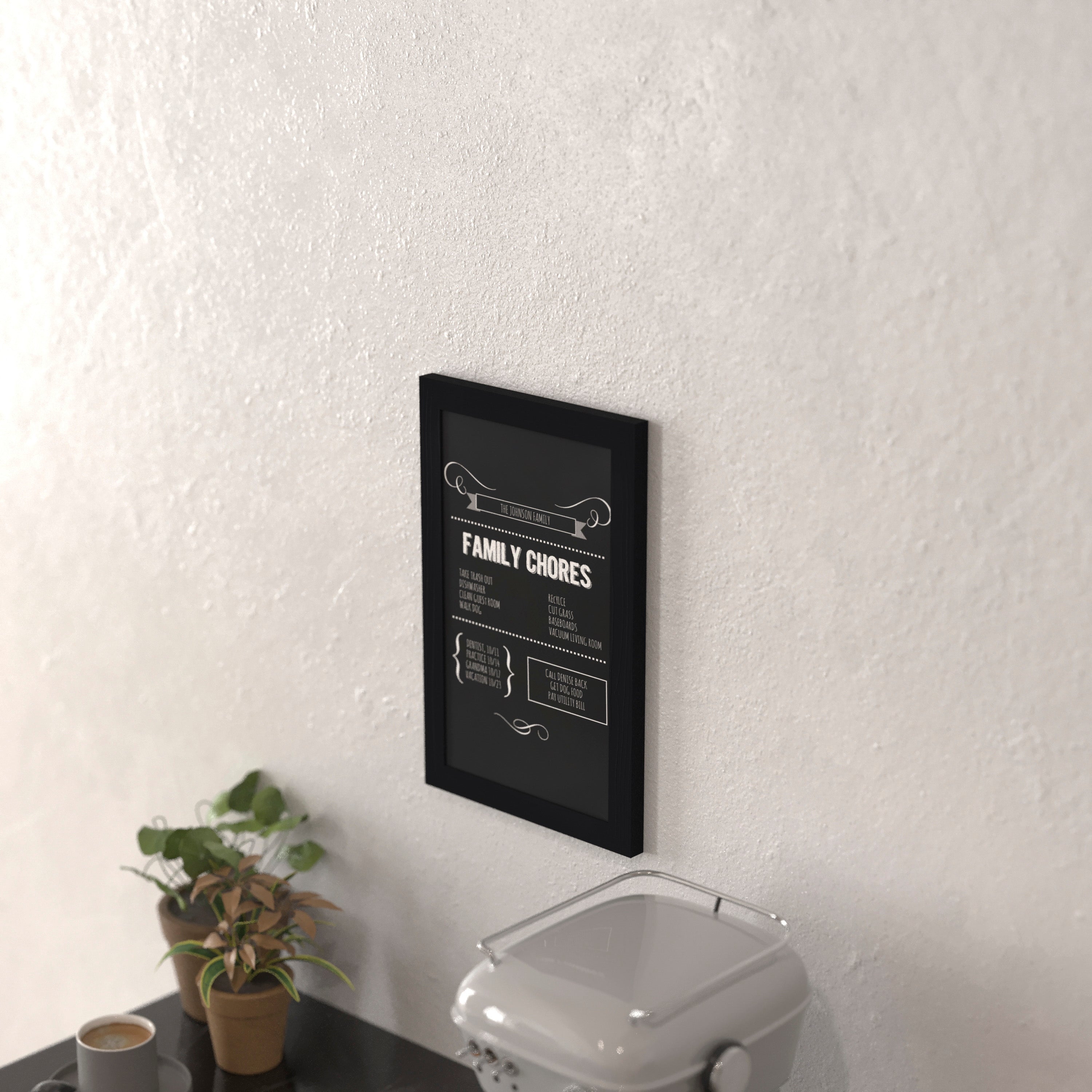 Canterbury 11" x 17" Black Wall Mount Magnetic Chalkboard Sign, Hanging Wall Chalkboard Memo Board for Home, School, or Business, Set of 10