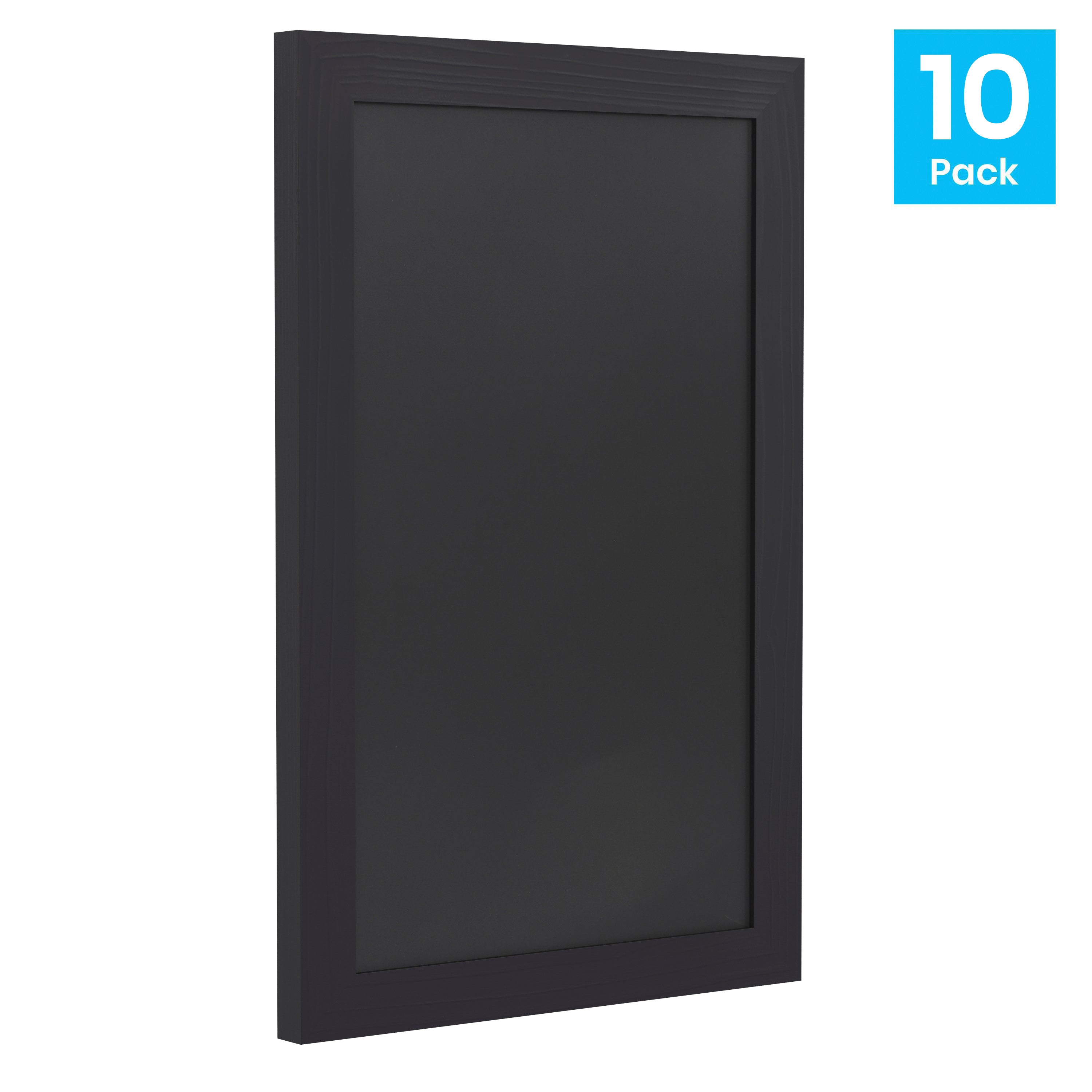 Canterbury 11" x 17" Black Wall Mount Magnetic Chalkboard Sign, Hanging Wall Chalkboard Memo Board for Home, School, or Business, Set of 10