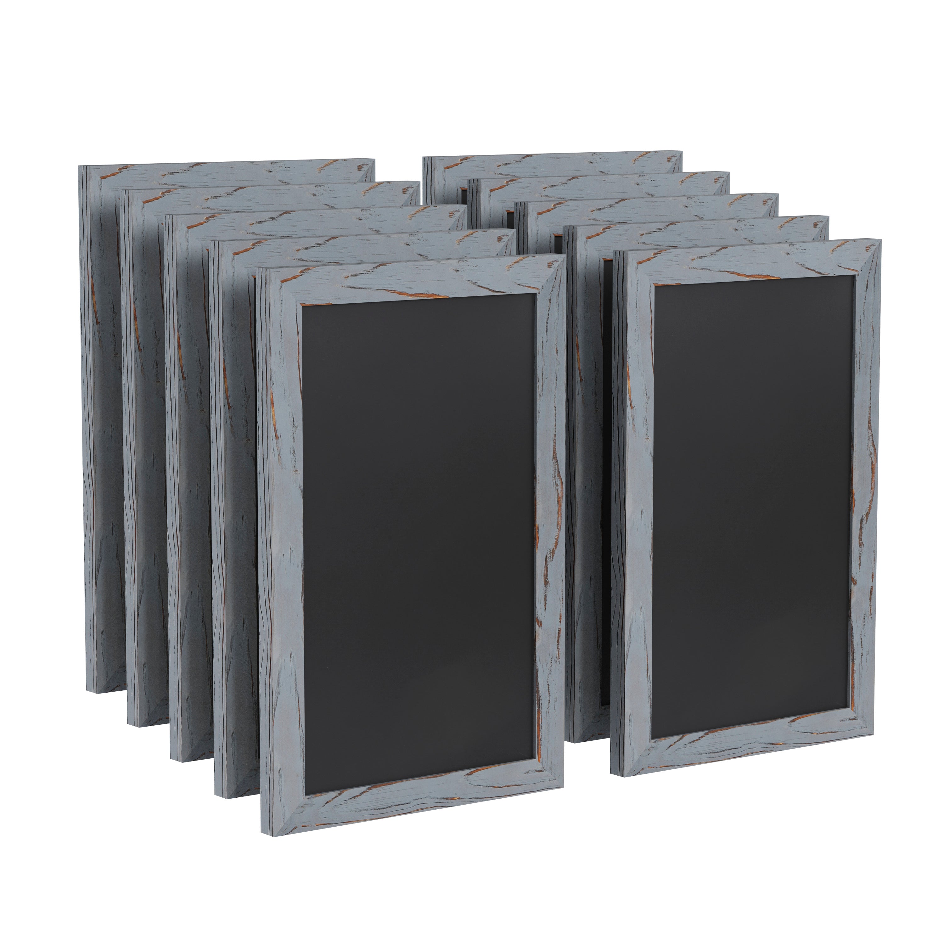 Canterbury 11" x 17" Rustic Gray Wall Mount Magnetic Chalkboard Sign, Hanging Wall Chalkboard Memo Board for Home, School, or Business, Set of 10