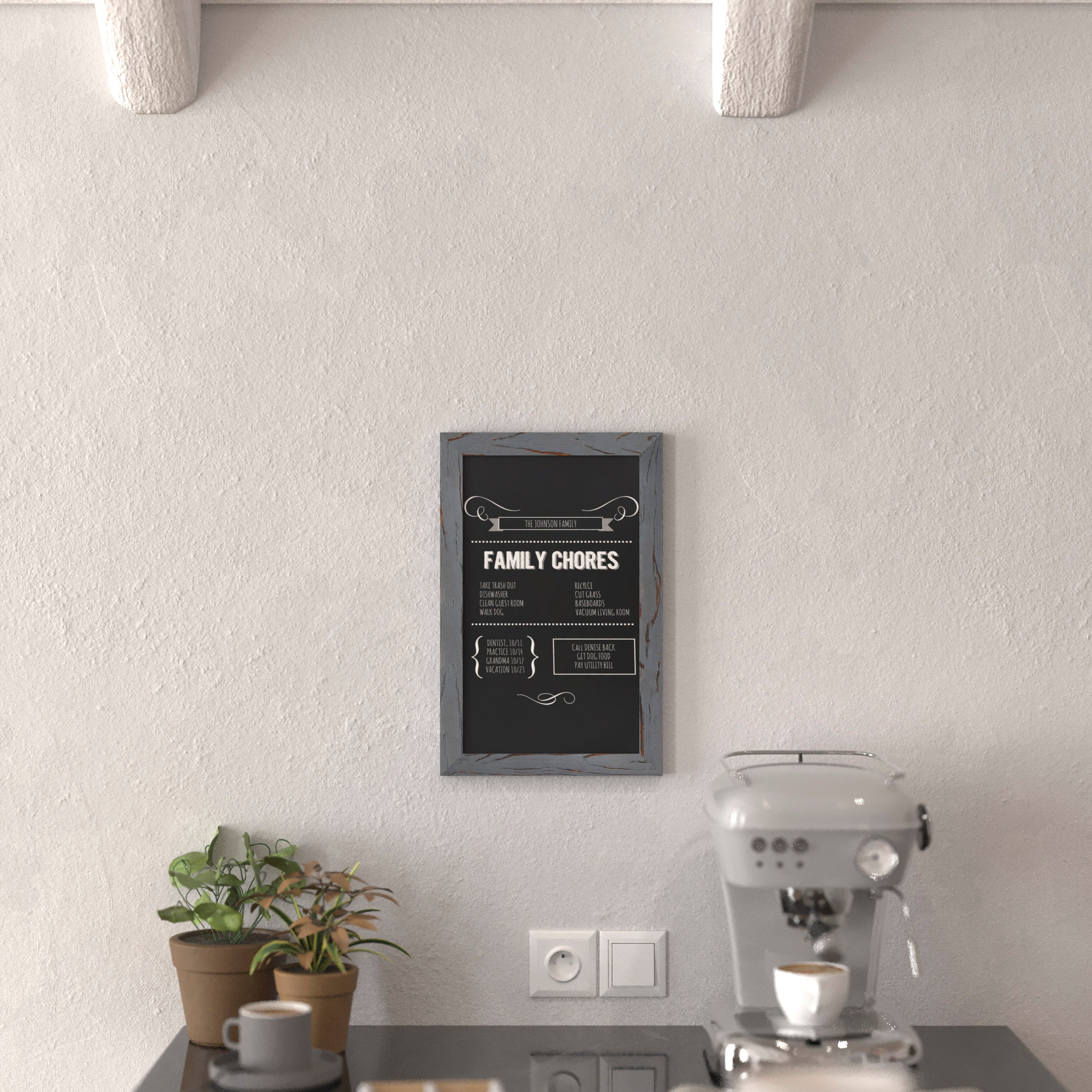 Canterbury 11" x 17" Rustic Gray Wall Mount Magnetic Chalkboard Sign, Hanging Wall Chalkboard Memo Board for Home, School, or Business, Set of 10