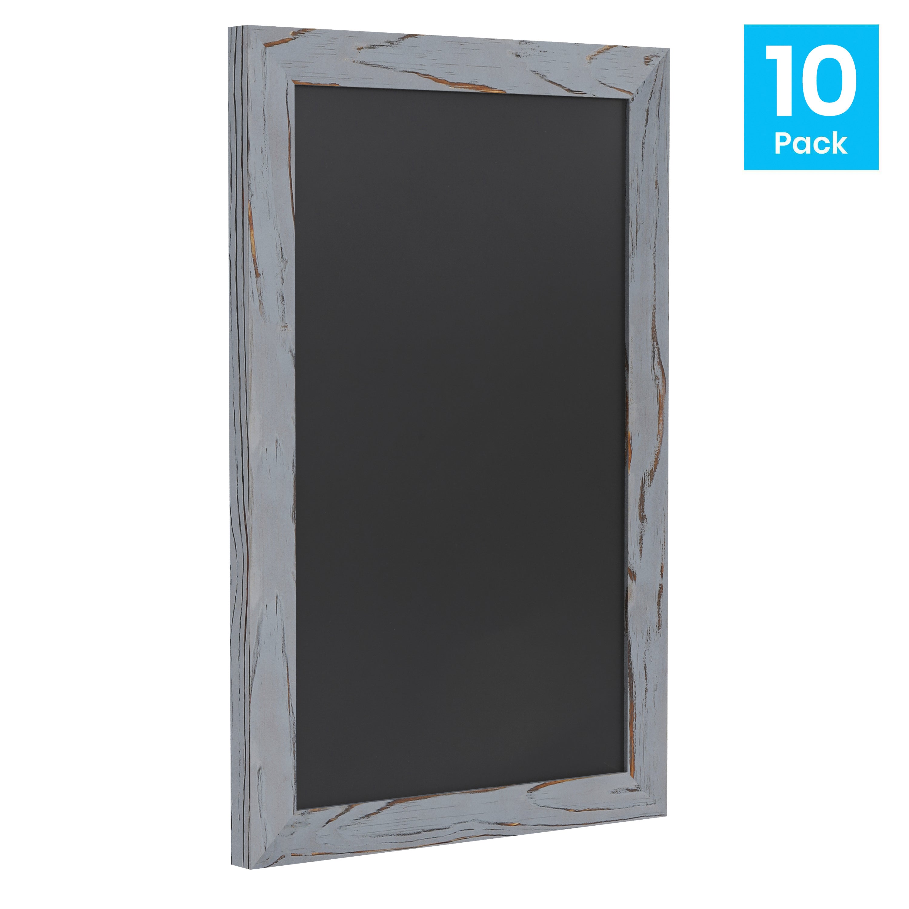 Canterbury 11" x 17" Rustic Gray Wall Mount Magnetic Chalkboard Sign, Hanging Wall Chalkboard Memo Board for Home, School, or Business, Set of 10