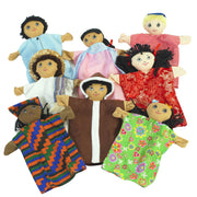 Multi-Cultural 9" Hand Puppets - Set of 8