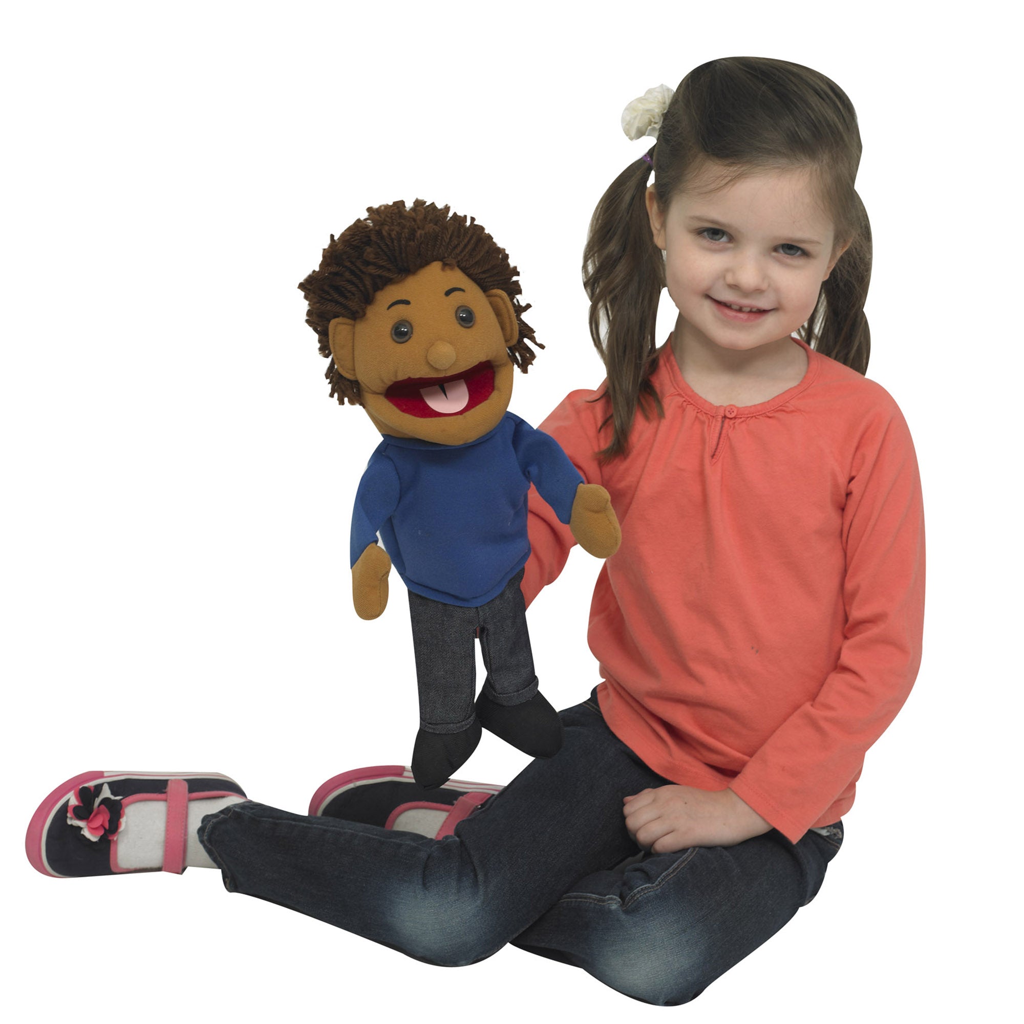 15" Ethnic Children Puppets with Movable Mouths - Set of 6