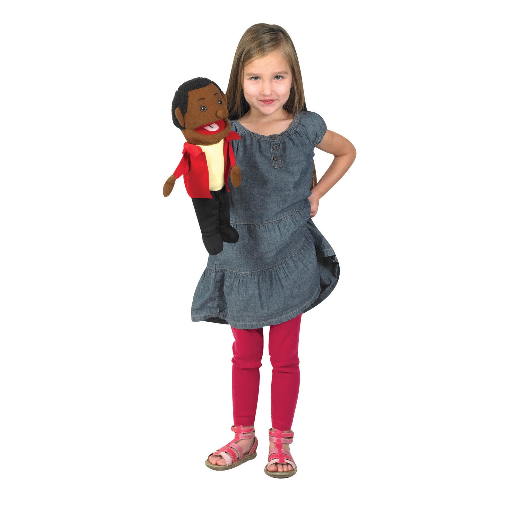 15" Ethnic Children Puppets with Movable Mouths - Set of 6