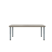Rectangular Table, Adjustable Height Legs, Table Top Height Range 21" to 30", Ready-To-Assemble, Shadow Elm Gray, 21-30"H x 48"W x 24"D