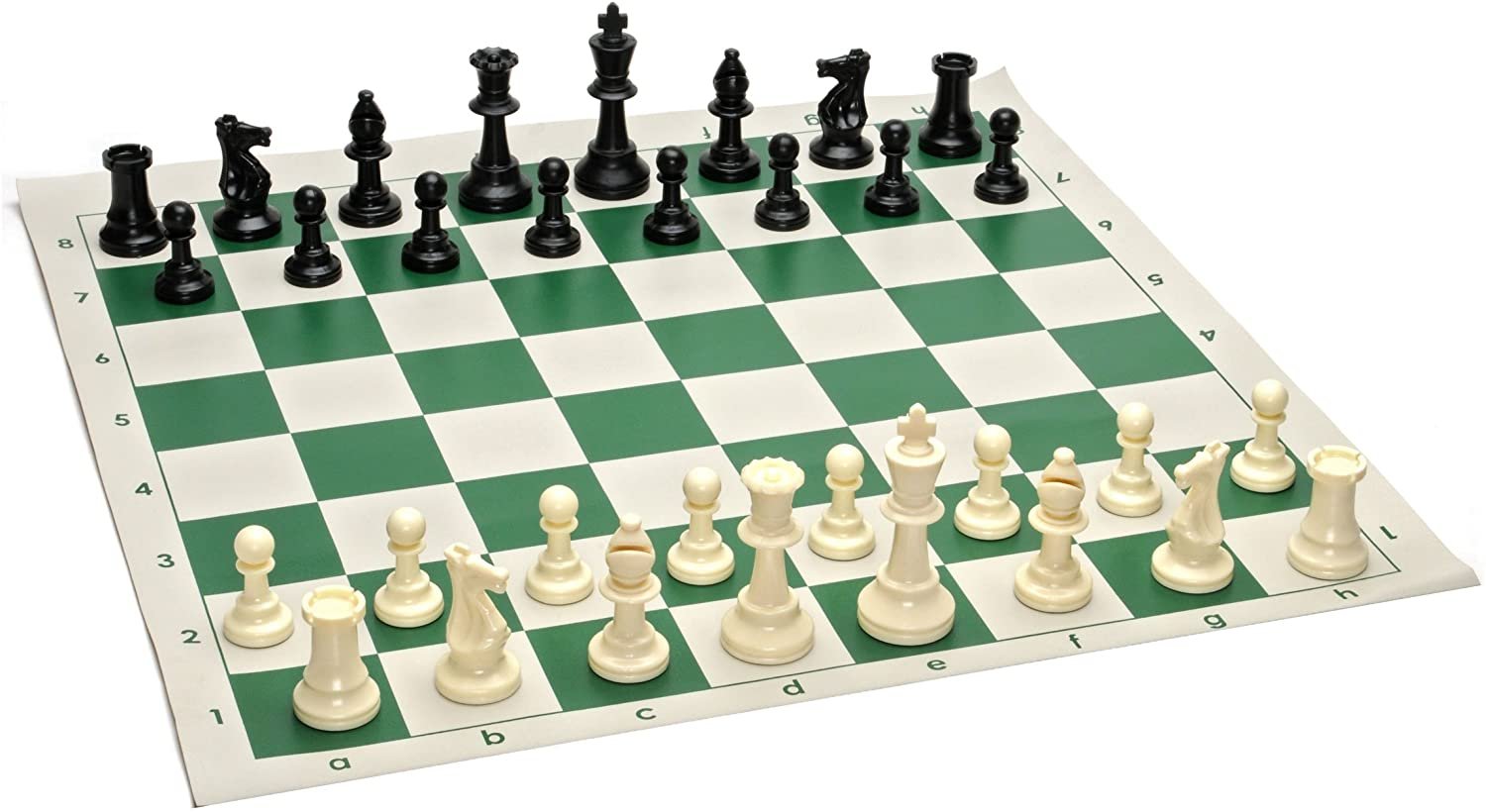 Tournament Chess Pack, Rollup Board, Tote, Staunton King 3.75 in.