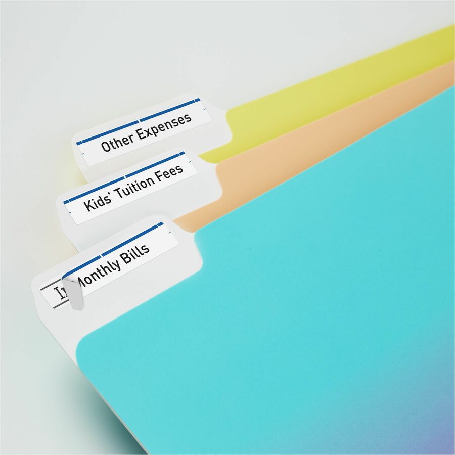 Avery TrueBlock File Folder Labels, 2/3" x 3 7/16", Blue, Matte, Rectangle, Permanent Adhesive, 30 Labels/Sheet, 50 Sheets, 1500 Labels/Box