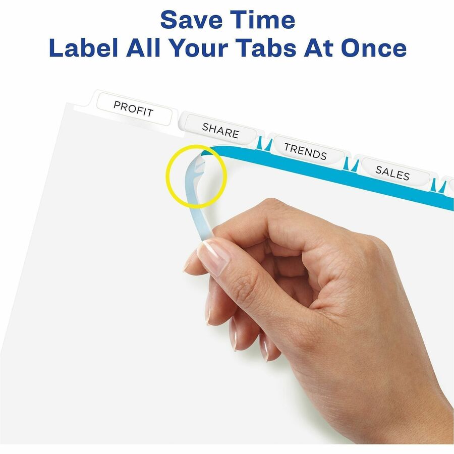 125 x Divider(s) - Print-on Tab(s) - 5 - 5 Tab(s)/Set - 8.5" Divider Width x 11" Divider Length - 3 Hole Punched - White Paper Divider - White Paper Tab(s) - 1 Box