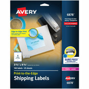 3 3/4" Width x 4 3/4" Length - Permanent Adhesive - Rectangle - Inkjet, Laser - White - Paper - Print-to-the Edge, Permanent Adhesive, Jam Resistant, Bleed Resistant, Customizable - 4 / Sheet - 25 Total Sheets - 100 Total Label(s) - 1 Pack