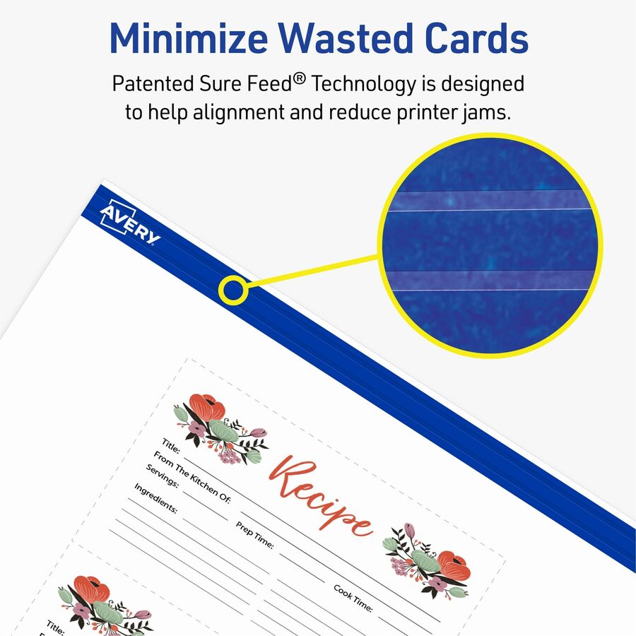 97 Brightness - A7 - 3" x 5" - Perforated, Smudge-free, Jam-free, Uncoated - White - 150 / Box
