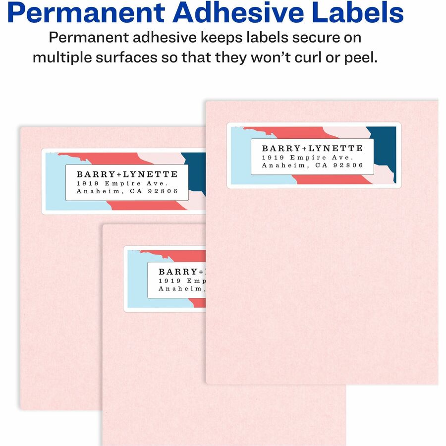 1" Width x 2 5/8" Length - Permanent Adhesive - Rectangle - Inkjet - White - Paper - Permanent Adhesive, Jam Resistant, Customizable - 30 / Sheet - 20 Total Sheets - 600 Total Label(s) - 600 / Pack