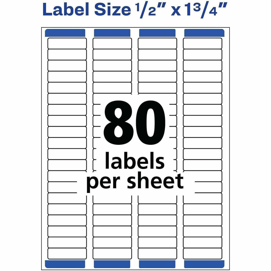 Avery&reg; Easy Peel Return Address Labels, 1/2"x1-3/4" 8,000 Labels (5167)