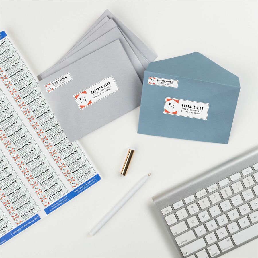 Avery&reg; Easy Peel Return Address Labels, 1/2"x1-3/4" 8,000 Labels (5167)