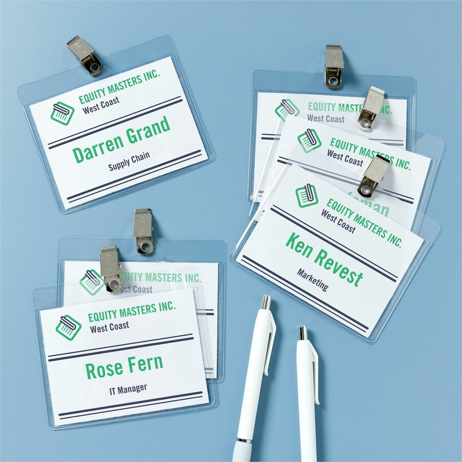 8 1/2" x 11" - Printable, Durable, Clip, Reusable, Perforated, Self-adhesive, Flexible - White - 1 Box