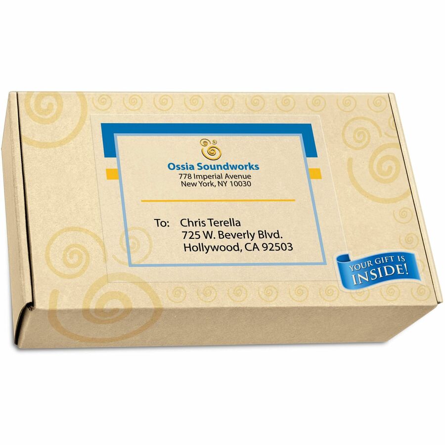 Avery Shipping Labels, Clear, 8 1/2" x 11", Matte, Permanent Adhesive, Rectangle, Inkjet Compatible, Film Material, 1 Label/Sheet, 25 Sheets, 25 Labels/Pack