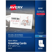 97 Brightness - 8 1/2" x 5 1/2" - Matte - Perforated, Heavyweight, Rounded Corner - White - 30 / Box