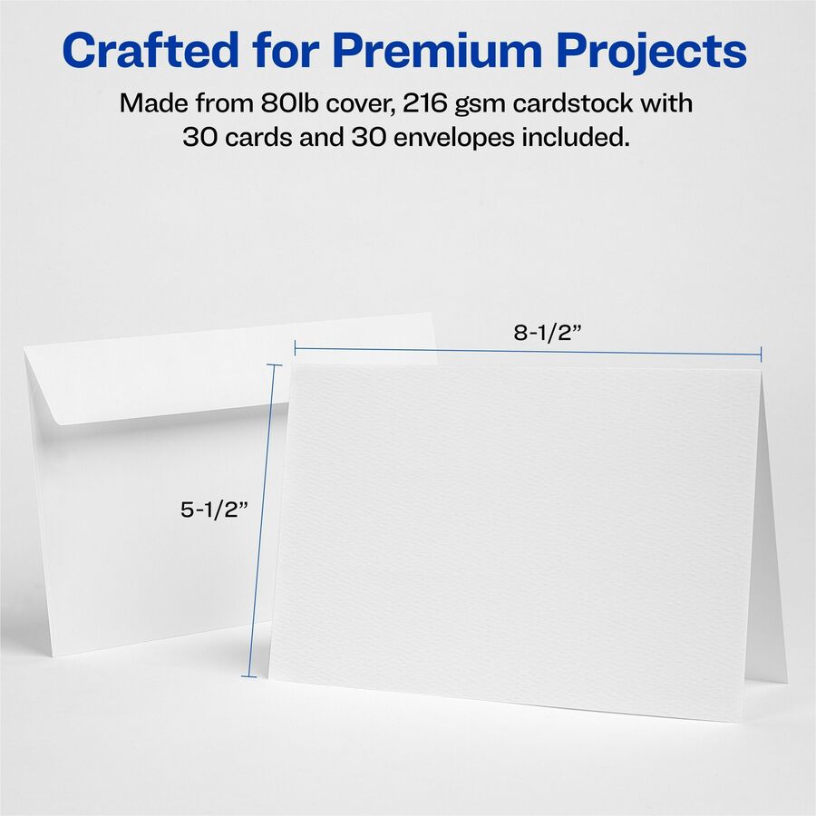 97 Brightness - 8 1/2" x 5 1/2" - Matte - Perforated, Heavyweight, Rounded Corner - White - 30 / Box