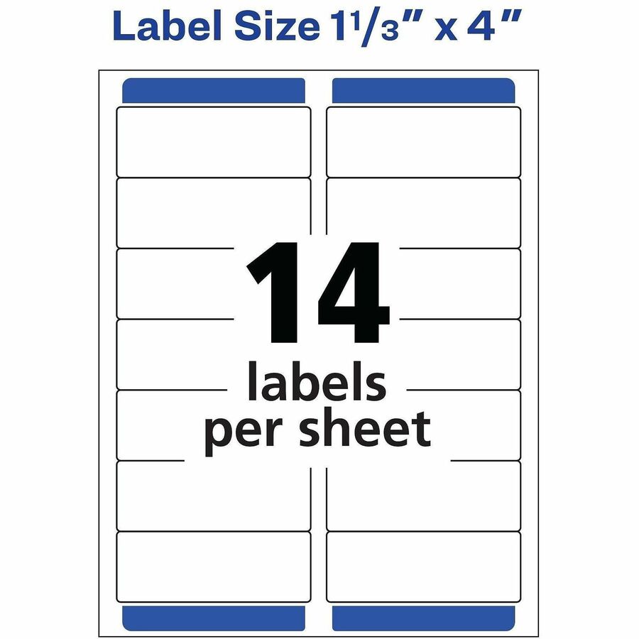 Avery&reg; Address Labels, 1-1/3" x 4" , White, 1,400ct (5162)