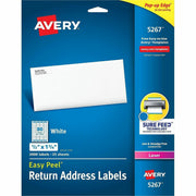Avery&reg; Easy Peel Return Address Labels, 1/2"x1-3/4" 2,000 Labels (5267)