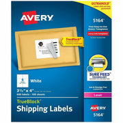 Avery&reg; Shipping Labels, 3-1/3" x 4" , White, 600ct (5164)